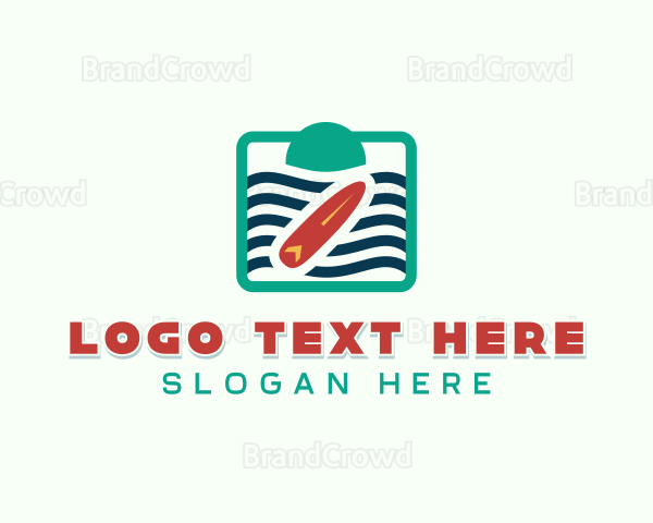 Surfing Beach Wave Logo