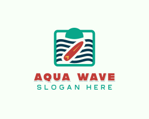 Surfing Beach Wave  logo design