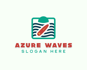 Surfing Beach Wave  logo design