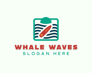 Surfing Beach Wave  logo design