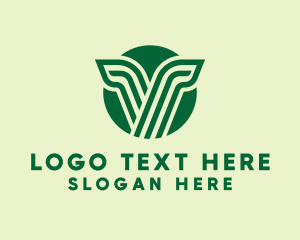 Farm - Green Seedling Letter V logo design