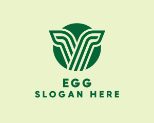 Organic Products - Green Seedling Letter V logo design