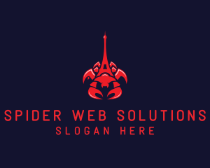 Arachnid - Eiffel Tower Scorpion logo design