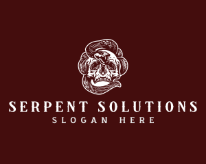 Serpent Snake Skull logo design