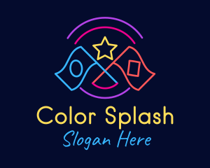 Colorful Arcade Game Flag logo design