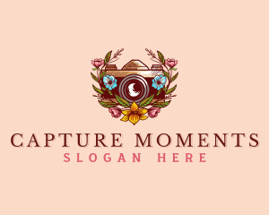 Floral Camera Photography logo design