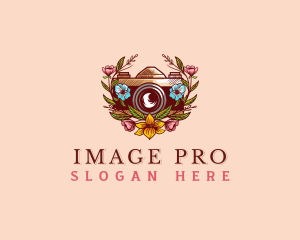 Floral Camera Photography logo design