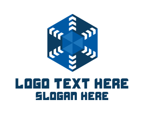 3d - 3D Hexagon Arrow logo design