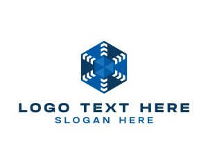Jagged - 3D Hexagon Arrow logo design