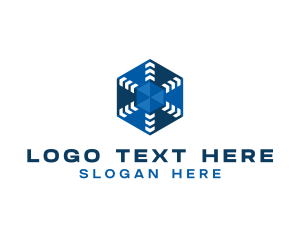 Insurance - 3D Hexagon Arrow logo design