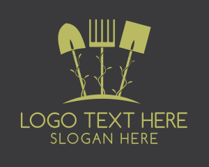 Lawn Care - Green Gardening Tools logo design