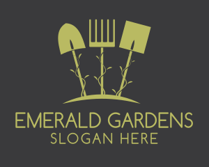 Green Gardening Tools logo design