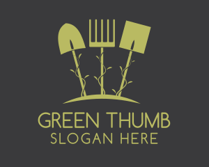 Green Gardening Tools logo design