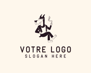 Veterinarian - Cigarette Smoking Dog logo design