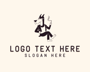 Cigarette Smoking Dog Logo