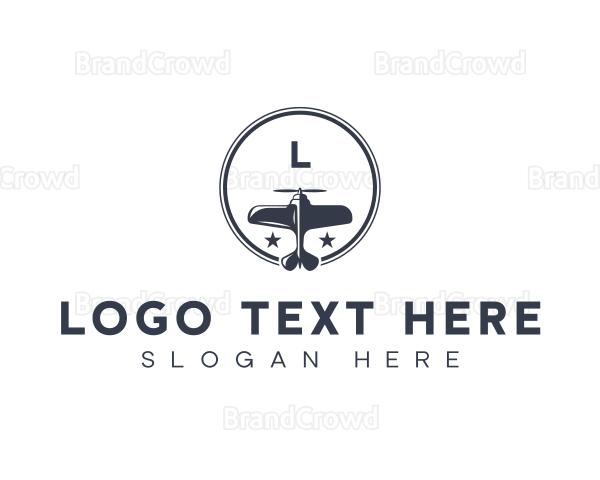 Military Airplane Flight Logo