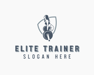 Dumbbell Training Woman logo design