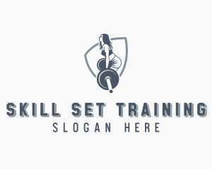Training - Dumbbell Training Woman logo design