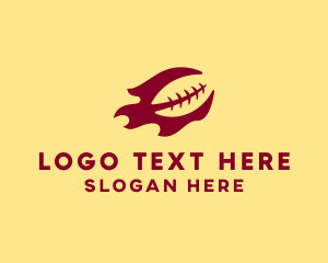 Red - Flaming Football Team logo design