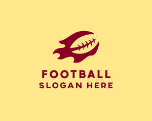 Flaming Football Team logo design