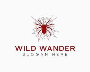 Tarantula Spider Cobweb logo design