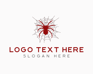 Arachnid - Tarantula Spider Cobweb logo design