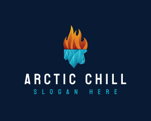 Iceberg - Flame Fire Iceberg logo design