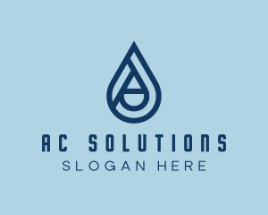 Water Station Letter A logo design