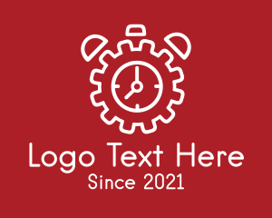 Cogwheel - Construction Gear Clock logo design