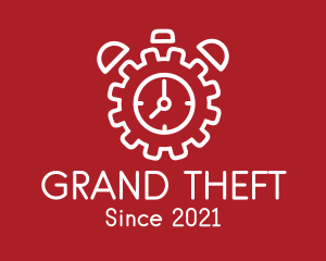 Auto Shop - Construction Gear Clock logo design