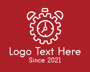 Ring - Construction Gear Clock logo design