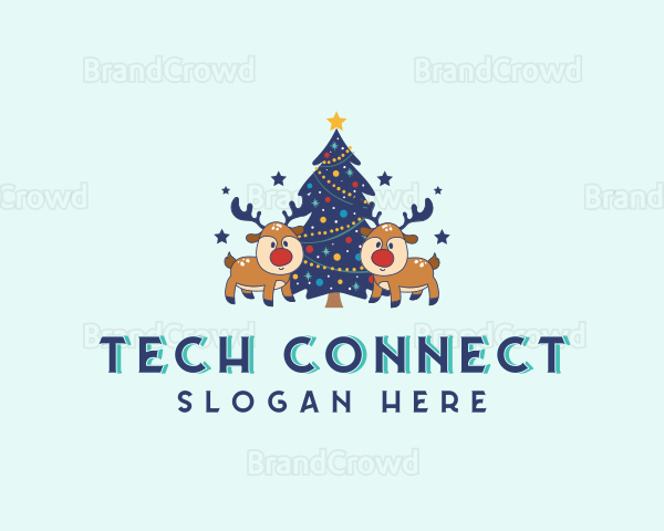 Holiday Christmas Reindeer Logo