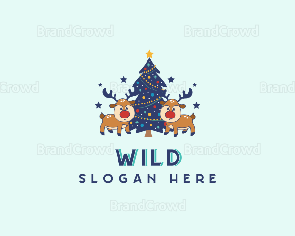 Holiday Christmas Reindeer Logo