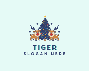 Holiday Christmas Reindeer Logo