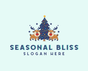 Season - Holiday Christmas Reindeer logo design