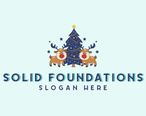 Celebration - Holiday Christmas Reindeer logo design