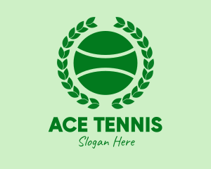 Tennis - Tennis Ball Wreath logo design