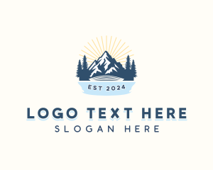 Hiker - Mountain Peak Climb logo design