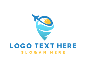 Surf - Summer Vacation Airplane Travel logo design