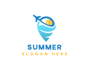 Summer Vacation Airplane Travel logo design