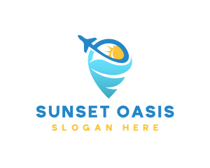 Summer Vacation Airplane Travel logo design