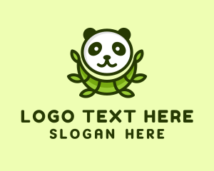 Stuffed Toy - Green Panda Bamboo logo design