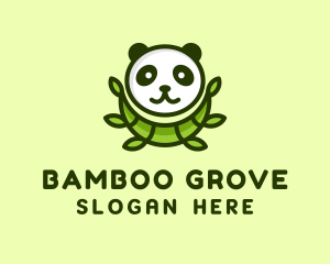 Bamboo - Green Panda Bamboo logo design