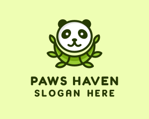 Green Panda Bamboo logo design