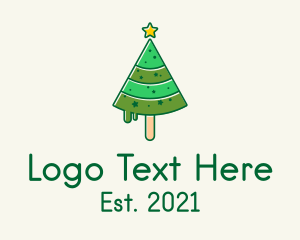 Ice Lolly - Christmas Tree Popsicle logo design