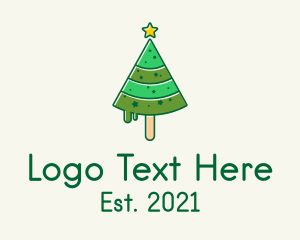 Dessert Bar - Christmas Tree Ice Cream logo design