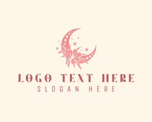 Moon Star Flower logo design