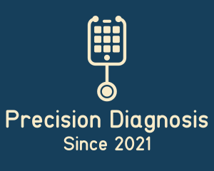 Diagnosis - Mobile Phone Stethoscope logo design