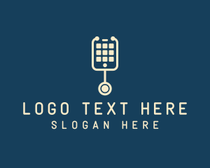 Stethoscope - Mobile Phone Stethoscope logo design