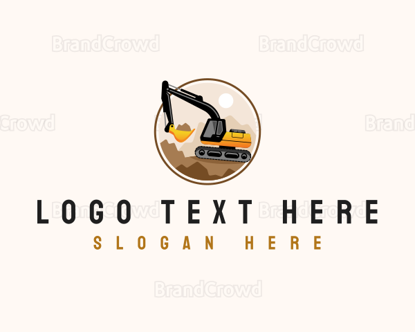 Construction Excavator Equipment Logo